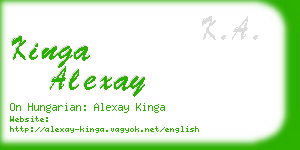 kinga alexay business card